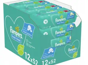 Pampers Wipes FRESH CLEAN 12x52 τμχ - Απαλός καθαρισμός για τα μικρά παιδιά
