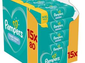 Lingettes Pampers FRESH CLEAN 15x80 pcs - Offre de gros et de détail