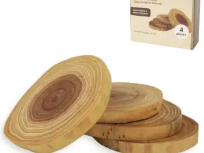 Dřevěné podtácky 10 cm 4 kusy