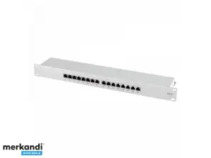 LogiLink Cat.6A Patch Panel 16 θύρες θωρακισμένες 19 ιντσών με εσοχή NP0075