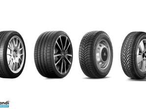 Sada 46 kusů nových automobilových pneumatik s originálním balením...