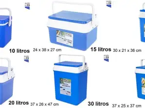 Stive plastkjølere med flip-top lokk, 10L, 15L, 18L, 20L, 25L, 30L