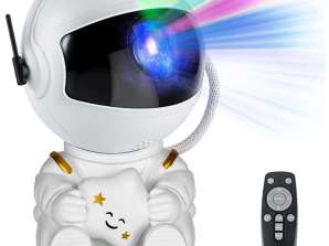 Žvaigždžių projektoriaus astronautas LED naktinė lemputė RGB 360 kūdikių kambariui