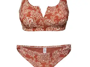 Seturi de bikini preformate maro ruginiu cu imprimeu pentru femei