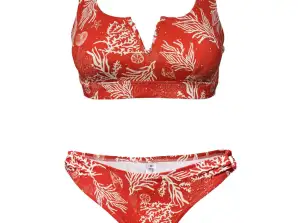 Red preformed bikini sets with print for women