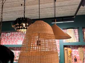 PTMD Woven Bamboo Pendant Lamp Sadie Brown 59 cm