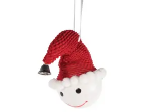Ciondolo pupazzo di neve con cappello Natale 12 cm /Ciondolo Topo invernale 12 cm 2 assortiti