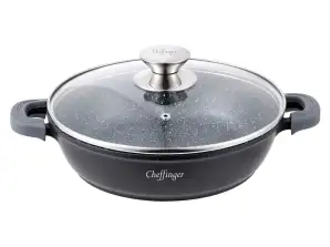Frying pan Braising pan with glass lid cast aluminium Ø32cm