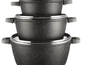 Ensemble de casseroles 6 pièces 20,24,28cm Pot Ensemble de casseroles en fonte d’aluminium à induction