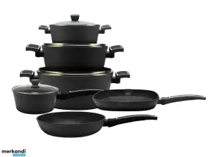 Cookware Set 10 Pieces ® - Marble Coating - Induction