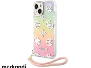 Guess iPhone 15 Back cover case ML IRIDESCENT GLITTER PEONY - Pink