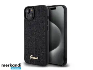 Guess iPhone 15 Plus & iPhone 14 Plus Back cover case - Disco script metal logo - Black