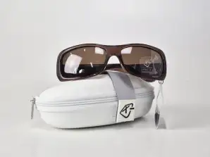 Кафяви слънчеви очила Xsun в калъф за очила