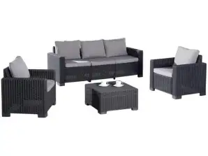 Mombasa 4-Piece Outdoor Lounge Set Anthracite/Grey