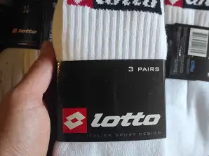 Lot of 30 pcs  of 3 pairs white long Lotto socks 47-49  size