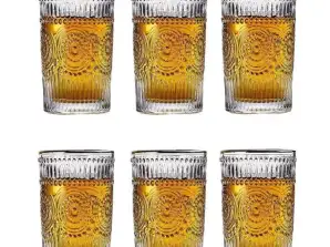 6 pezzi. 400ml Retro Vintage Bicchieri Set Bicchieri Cognac Whisky Cocktail.