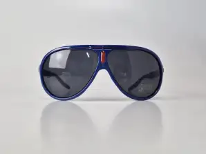 Blue FC Barcelona football club foldable sunglasses in hard glasses case