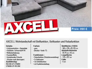 Furniture Corner sofa and living area Axcell with many functions