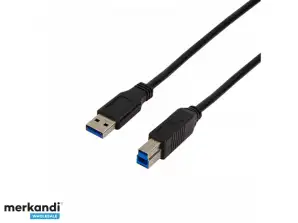 LogiLink Kabel USB 3.0 Anschluss A >B 2x Stecker 1 00 Meter CU0023