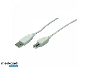 LogiLink кабел USB 2.0 конектор A >B 2x щепсел сив 5 м CU0009