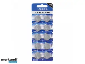 LogiLink Ultra Power CR2032 Lithium Button Cell 3V 10 Pack CR2032B10