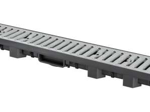 Industrial drainage, 55 mm high, metal grate, class A15 (up to 1.5 tonnes), pallet (270 pieces)