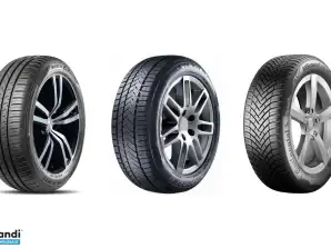 Sada 48 kusů nových automobilových pneumatik s originálním balením...