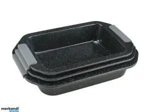 3-piece casserole dish set baking pan oven dish with silicone handles non-stick, stackable TOP