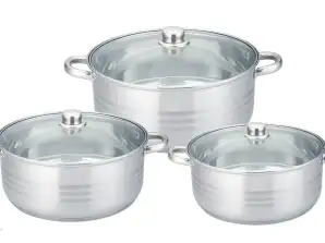 6pcs Stainless Steel Cookware Induction Cooking Pot Stainless Lid Pot
