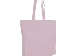 Lilac cotton shopper bags with long handles