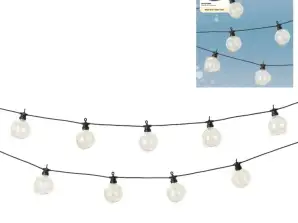 Light chain with 10 LED bulbs IP44 UK plug 10 meters