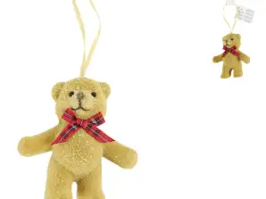 Pendant bear glitter brown 8.5 cm Christmas decoration