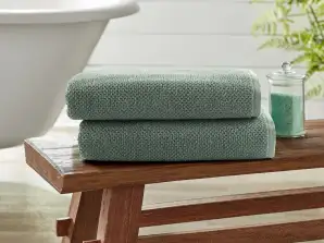 Rankšluosčių rinkinys 2 VNT. žalios spalvos iš 100% medvilnės – 70x140 cm, 500 g/m² – Aukščiausios kokybės vonios rankšluosčiai idealiai tinka kaip svečių rankšluosčiai, vonios rankšluostis, paplūdimio rankšluostis &