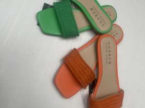 Ladies Summer Sandals in Orange and Green - Sizes 4/5, 6/7, 8/9 - Available Wholesale - Only £2 Each in Box of 96