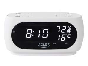 Adler AD 1186W Herätyskello lämpötilan, kosteuden, päivämäärän mittauksella