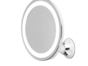 Adler AD 2168 Specchio ingranditore da bagno a LED per trucco 24 Ventosa girevole a 360 LED