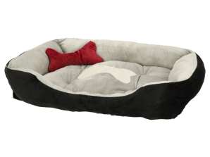 Hundebett Katzenbett Laufstall 60 x 45 x 15 cm schwarz und grau