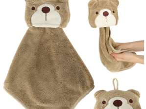 Asciugamano per bambini per scuola materna 42x25cm Orsetto di peluche marrone