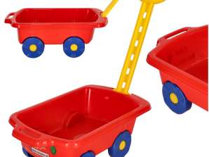 Trolley with pull handle wheelbarrow for children red