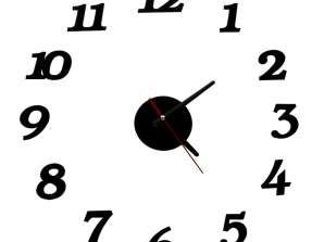 Стенен часовник стик-он черен 12 часа модерен