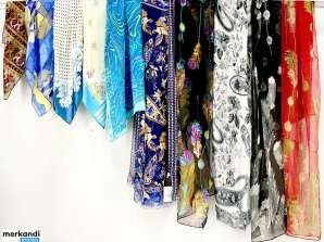 100 kg Scarves Scarves Mix Accessories Models and colours, textiles wholesale Buy remaining stock