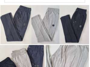 010035 men's sports pants from Authentic Le Jogger. A cuffless model in grey, black and blue