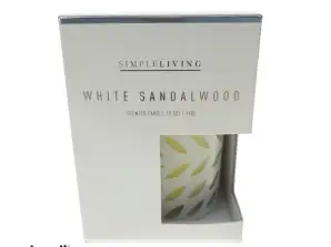 White Crystal line candle - with sandelwood - 4 assorti