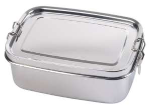Zilveren STRONG BREAK roestvrijstalen lunchbox, duurzame, slanke, milieuvriendelijke voedselcontainer