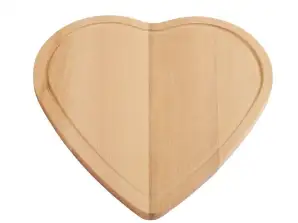 Wooden Cutting Board WOODEN HEART Sturdy Kitchen Board Heart Shape