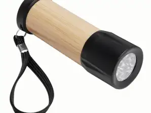 Lanternă LED BAMBOO SHINE Maro/Negru elegant și ecologic pentru aplicații versatile