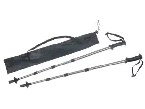 FIT AND FUN Bâtons de trekking extensibles en noir argent