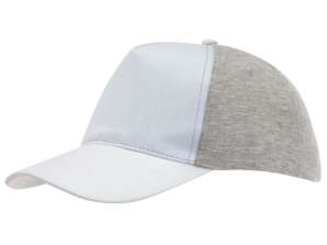 Casquette de baseball à 5 panneaux UP TO DATE – Accessoire tendance en gris et blanc pour un look moderne