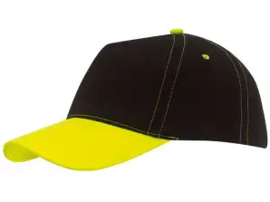 SPORTSMAN 5 Field Cap Baseball Cap in Yellow & Black Adjustable