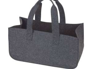 Robust HOMY firewood bag in elegant grey